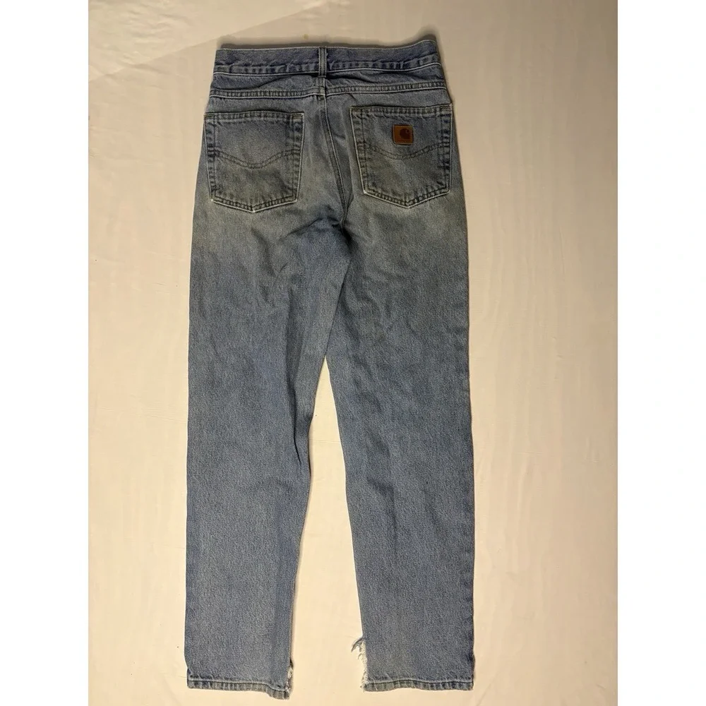 Vintage Carhartt Denim Jeans Men's Size 31x32 Blue Relaxed Fit Tapered B17 DST